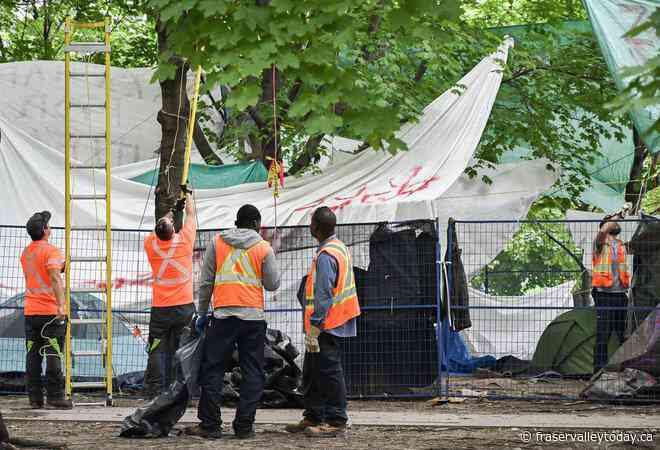 Police clear pro-Palestinian encampment in Montreal financial district