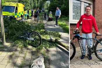 Zware tak valt op fietsende Floris (13): “Iedereen zegt dat ik geluk heb, maar ik ben wel mijn fiets kwijt”