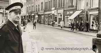 Blackburn town centre traffic warden on Northgate in Sixties