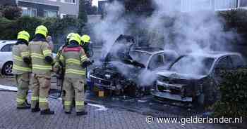 Twee auto's gaan in vlammen op, vermoedelijk door brandstichting