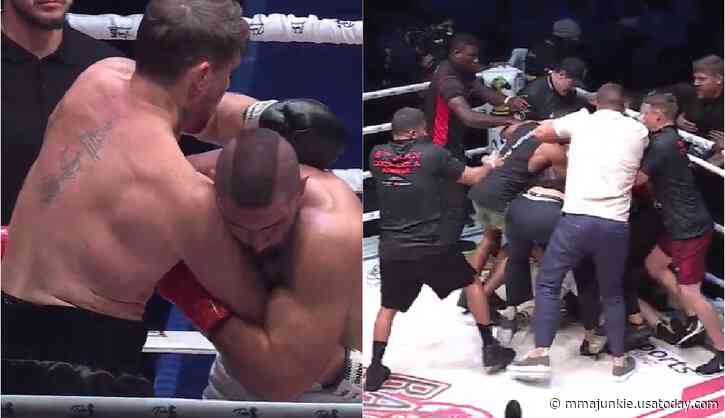 Video: Brawl erupts after Darren Till wins boxing match by TKO following strike to back of head