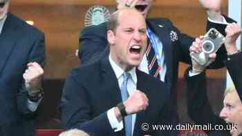 Prince William embodies the emotions of a nation as he watches England's nail-biting Euros win, from punching the air in joy to holding his head in his hands