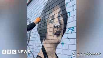 Gavin and Stacey characters painted in huge mural