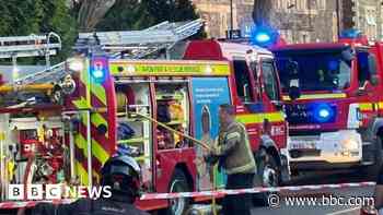 Road closed as busy restaurant evacuated after fire