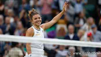 Paolini first Italian woman in Wimbledon semis