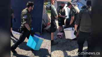 Coolers seized from Vancouver encampment during heat wave