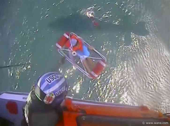 Watch: 5 boaters found clinging to a cooler in Lake Erie rescued by helicopter