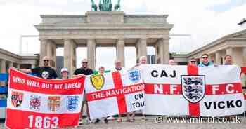 England fans travel to Berlin 'race across the world style' for Euro final against Spain