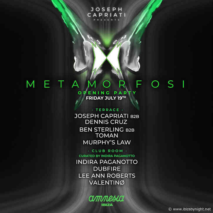Metamorfosi by Joseph Capriati at Amnesia Ibiza: the opening party 2024!