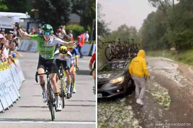 Lucas Van Gils pakt ritzege in turbulente ‘Tour de France voor juniores’: “Een dag eerder moest ik schuilen voor het onweer en slalommen tussen afgevallen takken”
