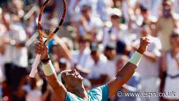 Nadal reaches 1st final since 2022 French Open