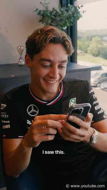 George Watches Adorable Fan Reaction to his Austria Win 💙🥹 #f1 #mercedesamgf1 #formula1