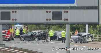 Three critical after serious crash involving police vehicle on M8