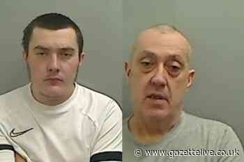 Faces of killer father and son who mowed down group of pals leaving grandad for dead in road