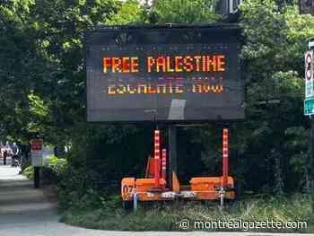 Montreal mayor warned to act on anti-Israel messages on road signs