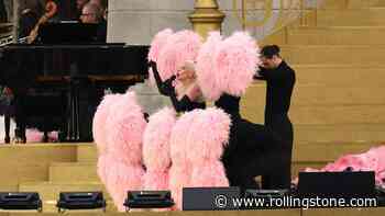 Lady Gaga Sings in French, Bustles With Feathers at Olympics Opening Ceremony Performance