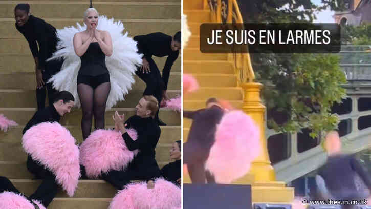 Watch horror moment Lady Gaga dancer FALLS OFF stage during Paris 2024 Olympics opening ceremony routine