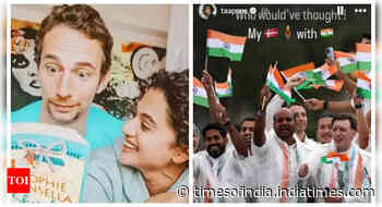 Taapsee REACTS as hubby Mathias waves Indian flag