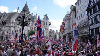 Anti-racist counter-demonstrators begin marching towards thousands-strong Tommy Robinson rally where Islamophobic chants fill the air - while Trans Pride launch their own demo and Met Police threaten arrests