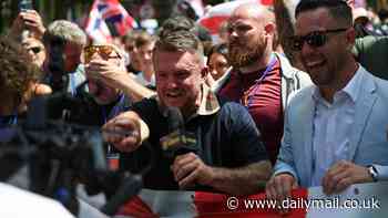 London protests LIVE: Laurence Fox takes to the stage at Tommy Robinson protest but struggles to work his social media livestream as police lock down the cenotaph