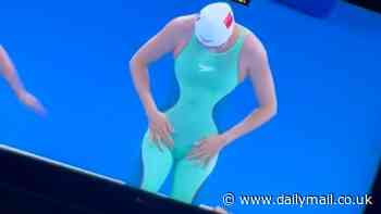 Olympics fans can't believe their eyes as Chinese swimmer Tang Qianting provides bizarre on-camera optical illusion