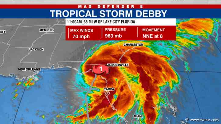 LIVE UPDATES: Tropical Storm Debby makes landfall near Steinhatchee, Florida