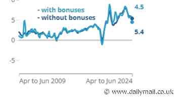 Wage growth slows to lowest for more than two years - but UK's rate of unemployment also drops