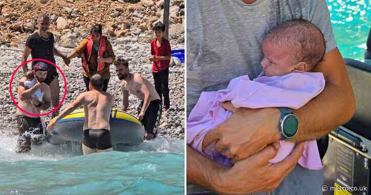 Newborn stranded on Greek island without water rescued after three days