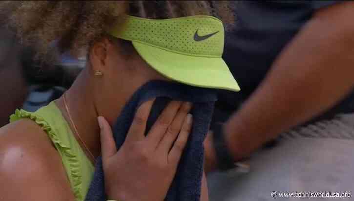 Naomi Osaka breaks down in tears after beating Jelena Ostapenko