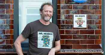 Artist cheekily puts up Saints mosaic at Fratton Park