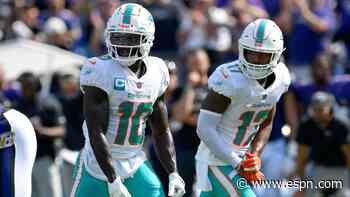 Fins' Hill, Waddle practice after summer injuries