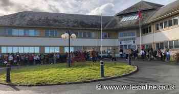 Protesters gather as council consults on plan to shut four Welsh-medium schools