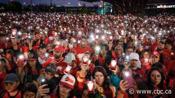 'Always meant to be legendary': Emotional vigil for Gaudreau brothers in Calgary draws hundreds