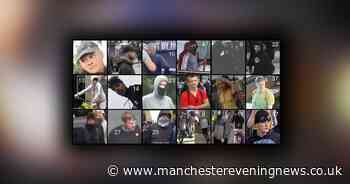 "We are not done yet": Faces of the 18 people police still want to speak to after violent disorder across Greater Manchester