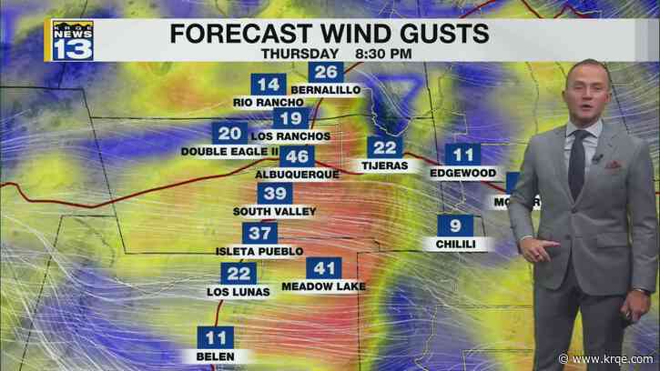 Storms and strong winds moving through New Mexico Thursday