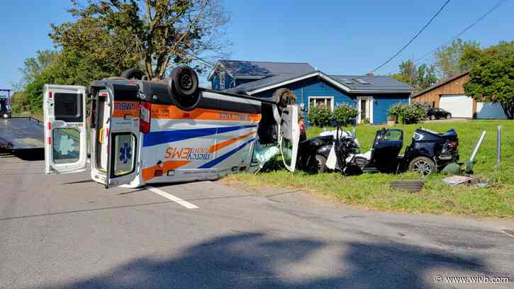 Sheriff's Office investigating rollover crash involving ambulance in Batavia, Elba