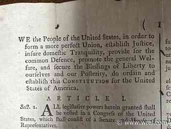 A rare 1787 copy of the US Constitution is up for auction in Asheville; it could be worth millions