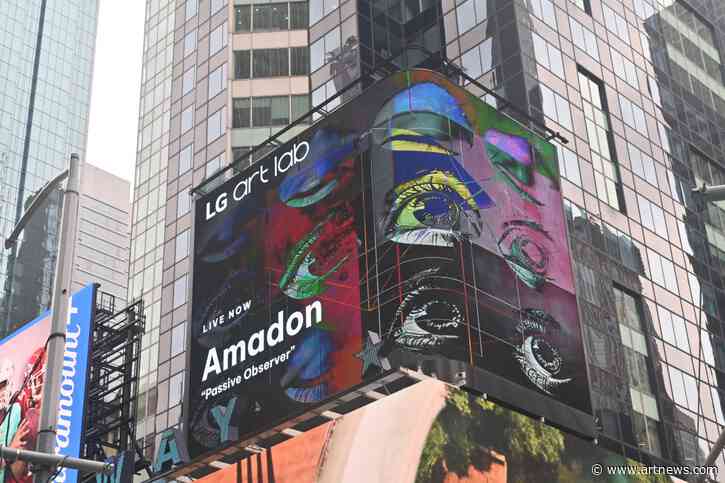 An Artist-Made Billboard in Times Square has a Hidden Message: Save Gaza