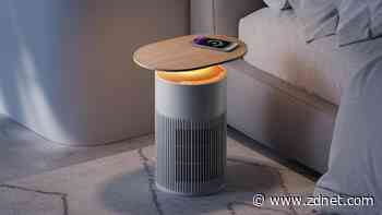 SwitchBot's new air purifier is also a table, phone charger, and a lamp