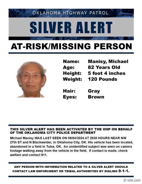 OHP issues Silver Alert for 82-year-old Oklahoma City man