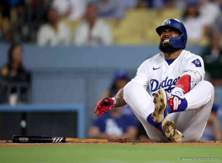 Shohei Ohtani hits 45th homer, but Teoscar Hernández is injured in Dodgers’ loss to Guardians