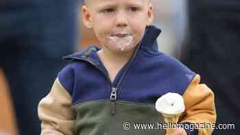 Lucas Tindall is a 'wild' child on day out with dad Mike Tindall to support mum Zara