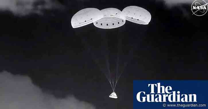 Boeing’s Starliner spacecraft lands on Earth without its crew – video