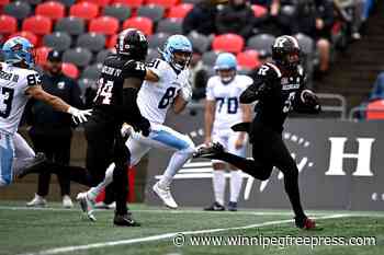 Webb returns two interceptions for touchdowns, Redblacks thump Argonauts 41-27