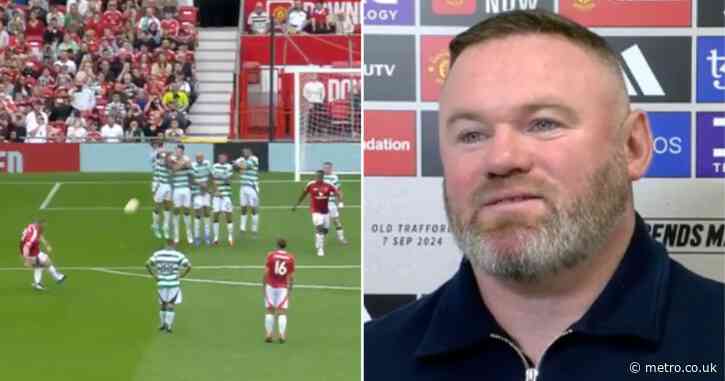 Wayne Rooney mocks himself after scoring stunning free-kick for Manchester United Legends