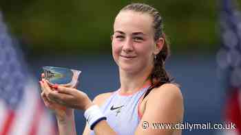 Britain's Mika Stojsavljevic, 15, secures the girls singles title at the US Open as she becomes the youngest winner since 2006