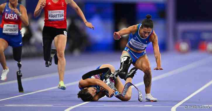 Paralympic sprinter misses gold medal after colliding with teammate in 100m final