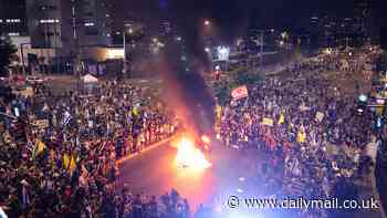 Half a million join protest outside Israel's defence ministry calling for hostages to be brought home