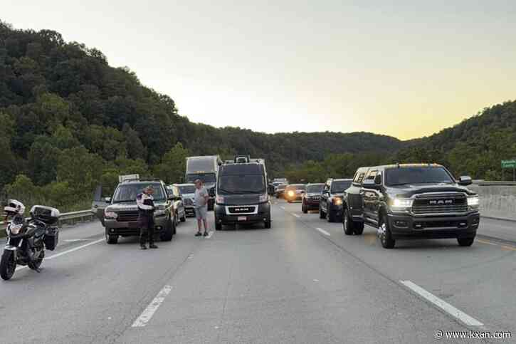 Manhunt continues after 7 injured in shooting, accident on Kentucky interstate