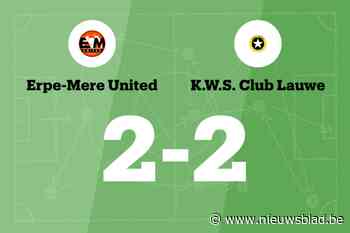 Erpe-Mere United en Lauwe eindigt op 2-2